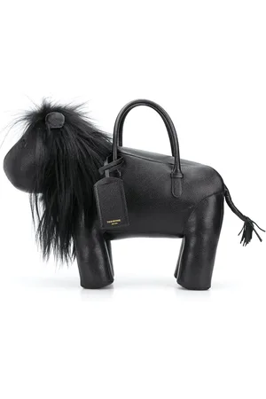 Thom Browne Lion pebbled leather tote bag