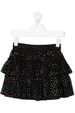 Alberta Ferretti Tiered star-print tulle skirt