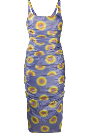 Maisie Wilen Ruched gradient polka dot dress