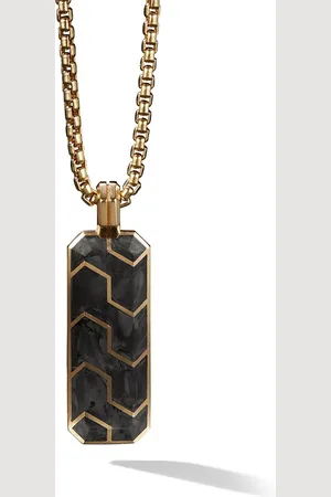 David Yurman 18kt yellow Forged Carbon Ingot tag (47mm)