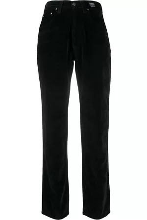 VERSACE 1990s velvet straight-leg trousers
