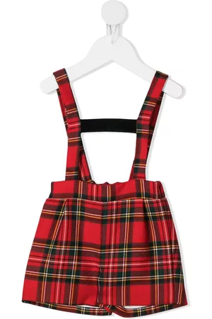 LA STUPENDERIA Tartan-print dungarees