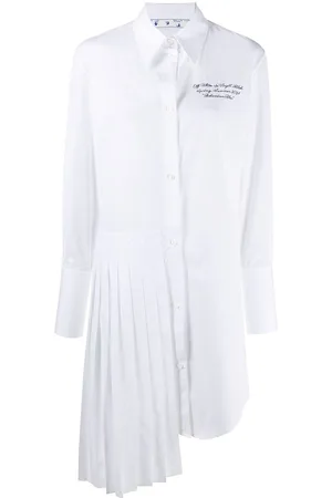 OFF-WHITE Embroidered logo shirt dress
