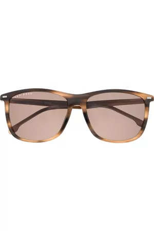 HUGO BOSS Tortoiseshell-effect square-frame sunglasses