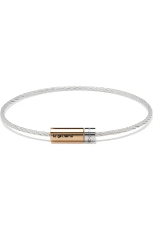 Le Gramme 18kt gold and 7g polished bicolor cable bracelet