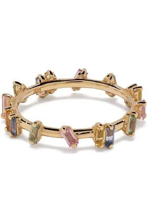 Suzanne Kalan 18kt yellow sapphire Rainbow Firework band ring