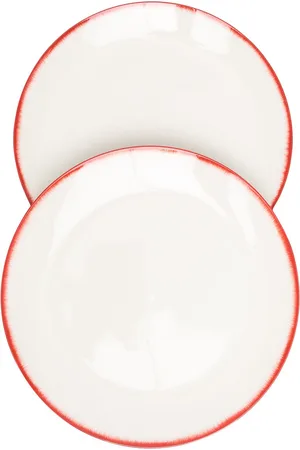 ANN DEMEULEMEESTER Set of two porcelain plates