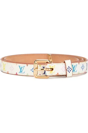 Pre-owned Louis Vuitton X Takashi Murakami 2007 Ceinture Calle Belt In  White