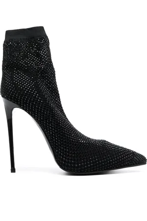LE SILLA Crystal-embellished sock pumps