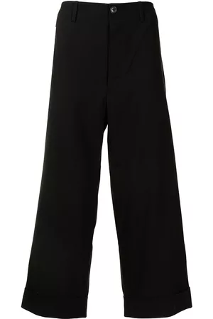Ports V Slogan-print cropped trousers