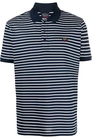 Paul & Shark Patch-detail stripe polo shirt