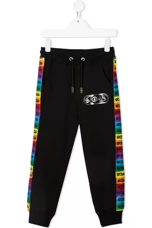 GCDS Rainbow logo-tape track pants