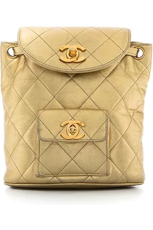 Black Quilted Lambskin Mini Timeless CC Duma Backpack Gold Hardware,  1991-1994