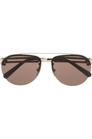Bvlgari Men Sunglasses - Double-bridge aviator-frame sunglasses