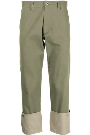 Ports V Contrast turn-up trousers