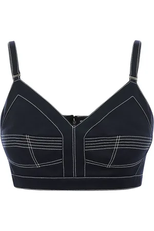 Alexander McQueen Contrast-stitch crop top