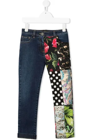 Dolce & Gabbana Multi-panel logo-plaque denim jeans