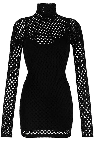 Philipp Plein Long-sleeved mesh short dress
