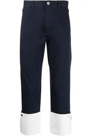 Ports V Turn-up contrast hem chino trousers