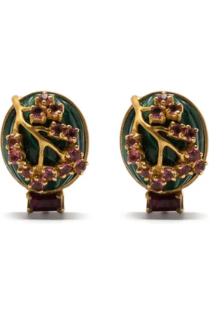 Akansha Sethi Malachite stud earrings