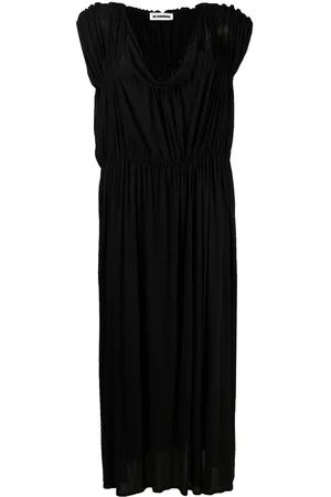 Jil Sander Gathered tiered long dress