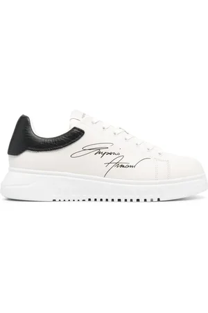 Emporio Armani Signature logo-print leather sneakers