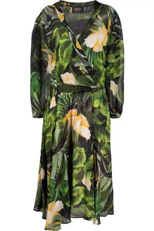 Liu Jo Tropical-print midi dress