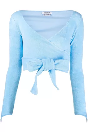 Maisie Wilen Knitted wrap crop top