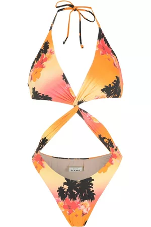 AMIR SLAMA Print Ilha de Hibiscus swimsuit