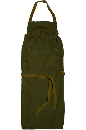 ONCE MILANO Front-pouch linen apron