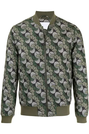 Ports V Abstract-print bomber jacket