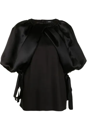 GOEN.J Balloon-sleeve twisted front top