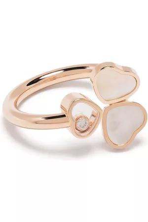 Chopard 18kt rose gold Happy Hearts Wings diamond and mother-of-pearl ring