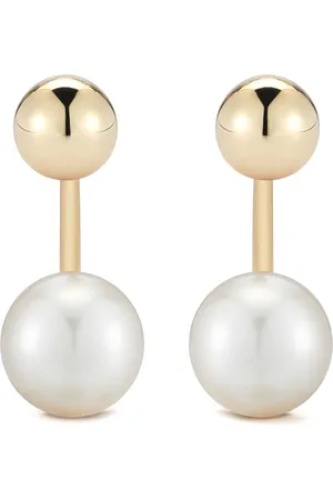Mateo 14kt yellow pearl ball ear jacket earrings