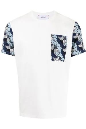 Ports V Floral-print panelled T-shirt