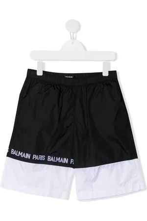 Balmain Logo tape colour block swim shorts