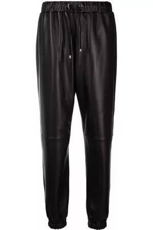 Philipp Plein Leather tapered trousers