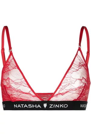 Natasha Zinko Logo-band triangle lace bra