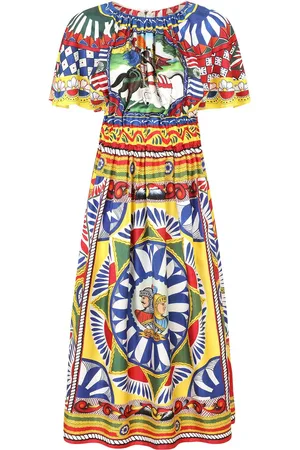 Dolce & Gabbana Carretto-print silk midi dress