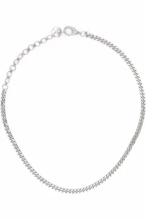 Shay 18kt white gold diamond curb chain choker