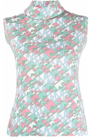 Pierre Cardin 1970s geometric-print sleeveless top
