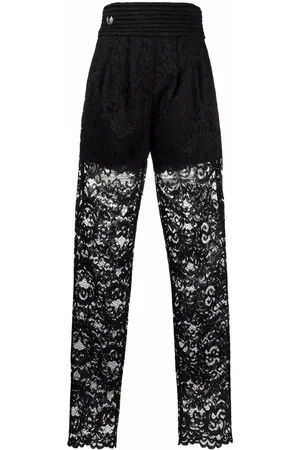 Philipp Plein High-waisted lace-patterned trousers