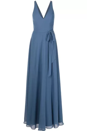 Marchesa Notte V-neck tie-waist gown
