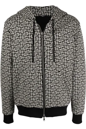 Balmain Zip-up monogram hoodie
