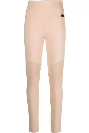 Philipp Plein Ribbed-panel biker leggings