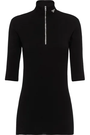 Prada Triangle-logo half-zip jumper