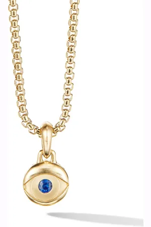 David Yurman 18kt yellow Evil Eye sapphire amulet (14.5mm)