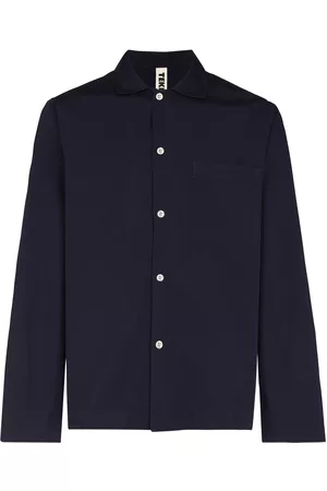 Tekla Long-sleeve poplin pajama shirt