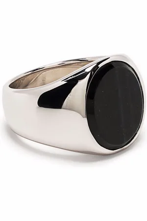 TOM WOOD Oval blue hawk eye signet ring