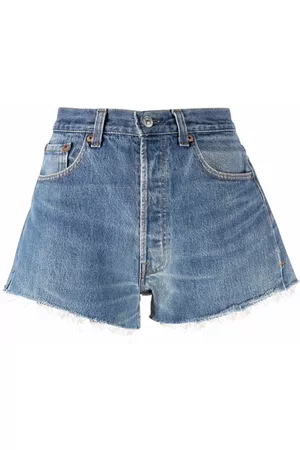 RE/DONE Raw-edge denim shorts